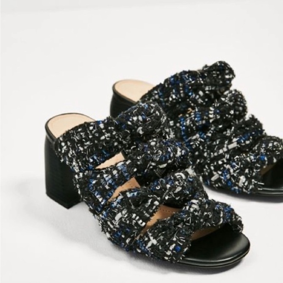 Zara Tweed Block Heels - Picture 1 of 8